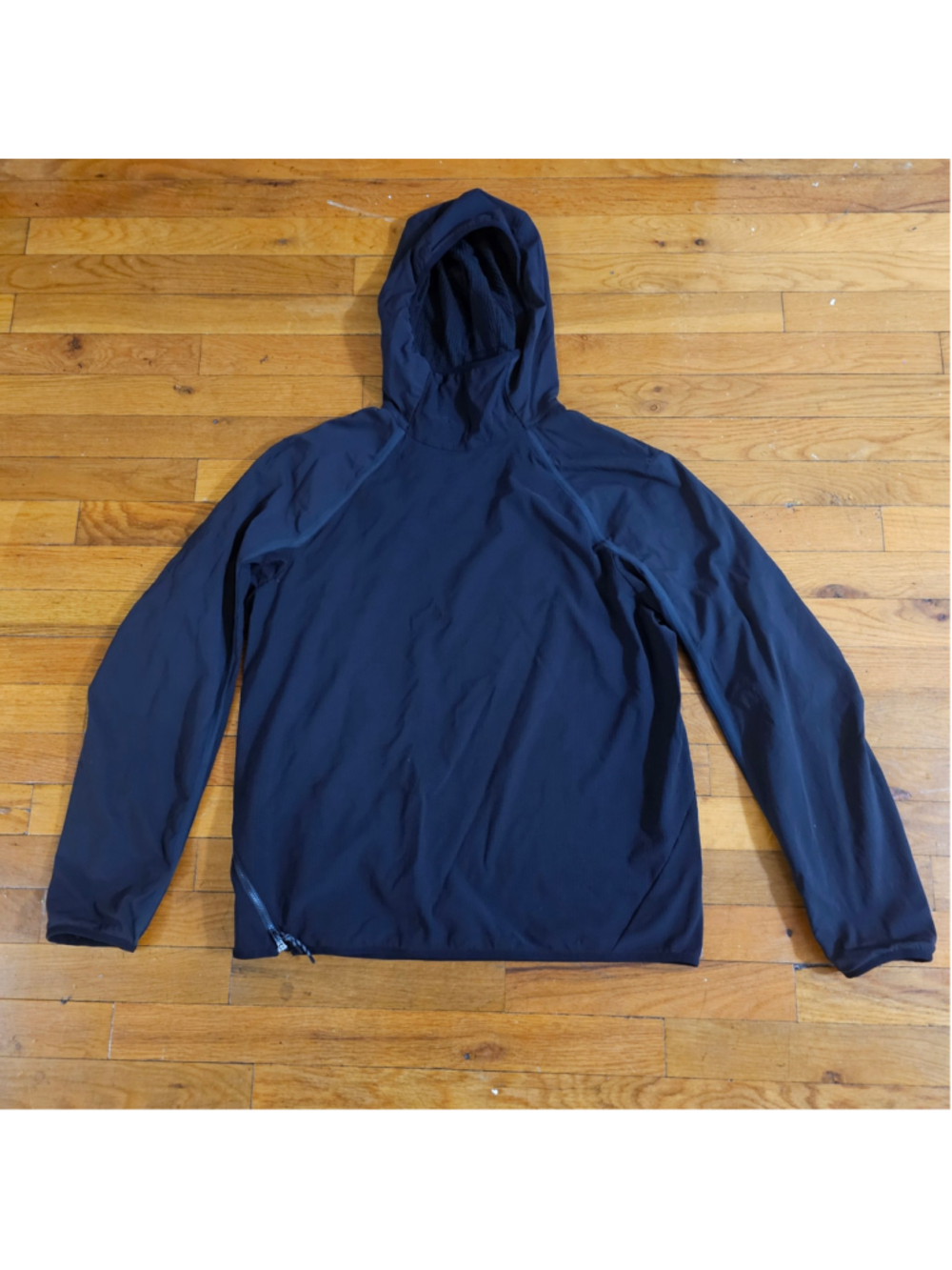 Men's Lululemon Black Lightweight Fleece Hiking Hooded Pullover Sweatshirt M